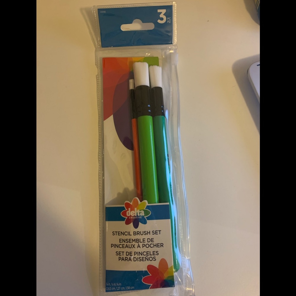 Delta Creative Paint Brush, 3 p Stencil brush Set